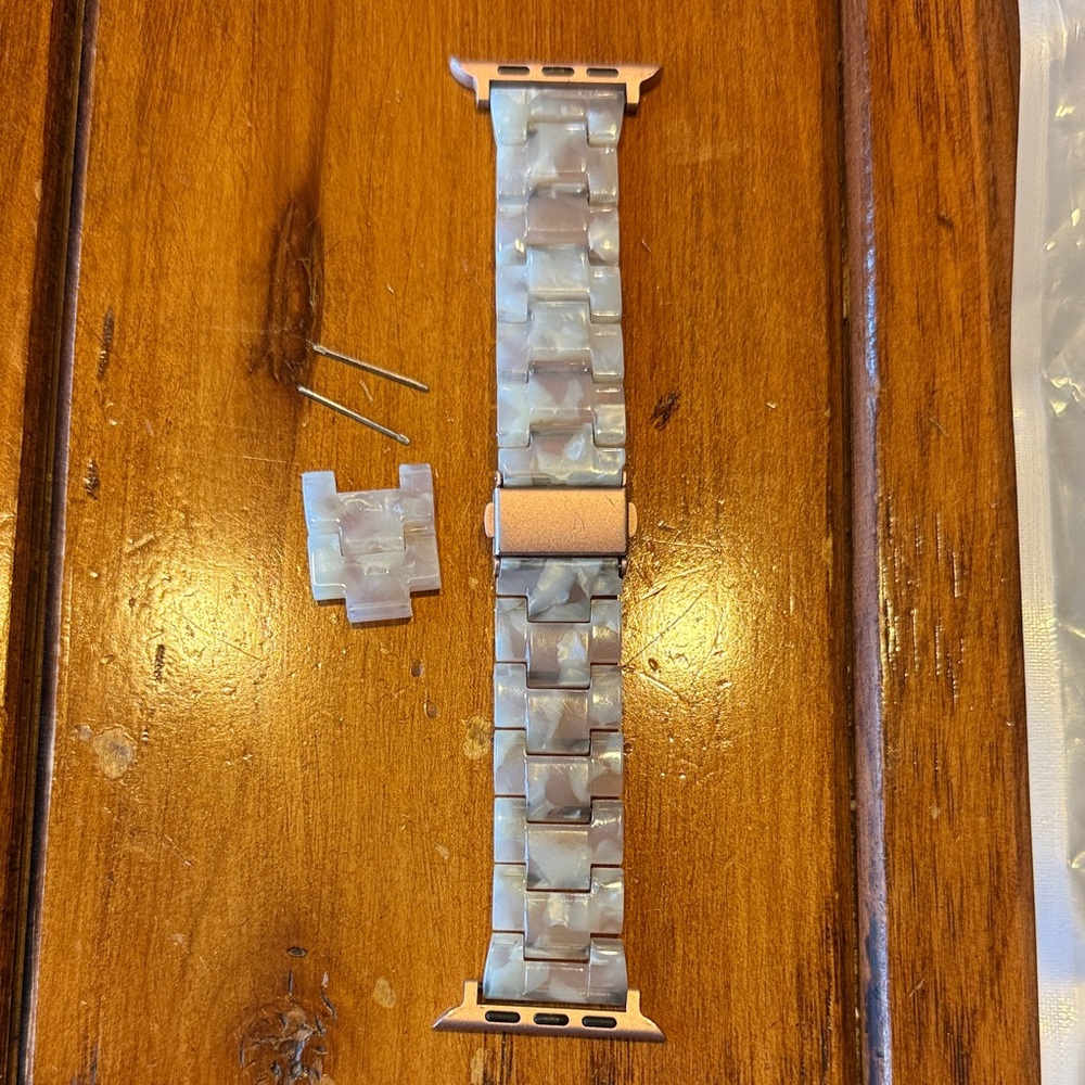 Rose Gold/White Marble Stainless Link Band for Apple Iwatch 42MM